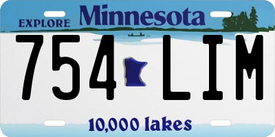 MN license plate 754LIM