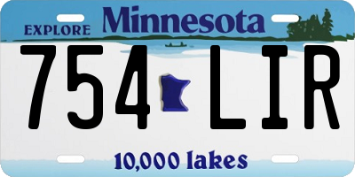 MN license plate 754LIR