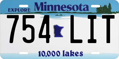 MN license plate 754LIT