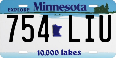 MN license plate 754LIU