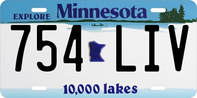 MN license plate 754LIV