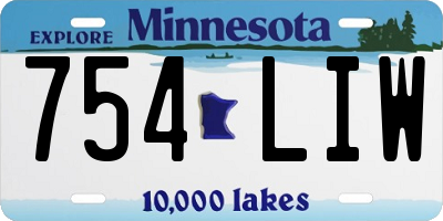 MN license plate 754LIW