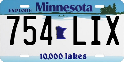 MN license plate 754LIX