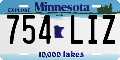 MN license plate 754LIZ