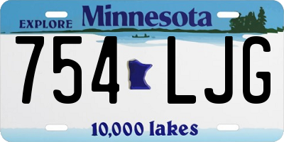 MN license plate 754LJG
