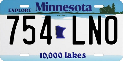MN license plate 754LNO