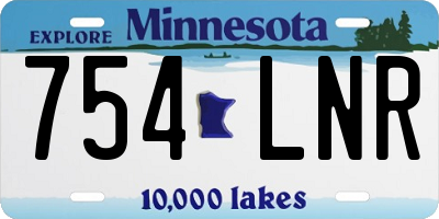 MN license plate 754LNR