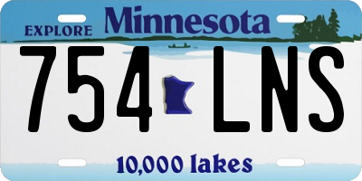 MN license plate 754LNS