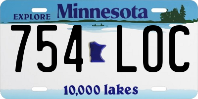 MN license plate 754LOC