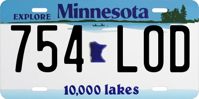 MN license plate 754LOD