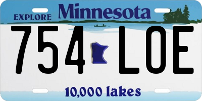 MN license plate 754LOE