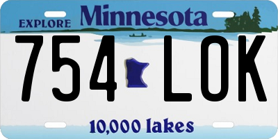 MN license plate 754LOK