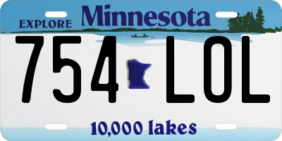 MN license plate 754LOL
