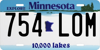 MN license plate 754LOM