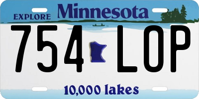 MN license plate 754LOP