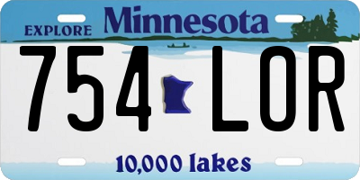 MN license plate 754LOR