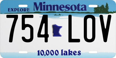 MN license plate 754LOV