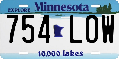 MN license plate 754LOW