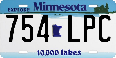 MN license plate 754LPC