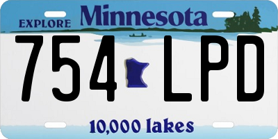 MN license plate 754LPD