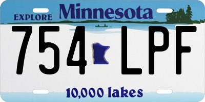 MN license plate 754LPF