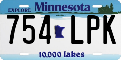 MN license plate 754LPK