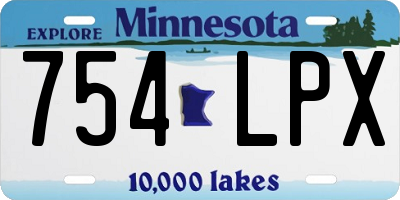 MN license plate 754LPX