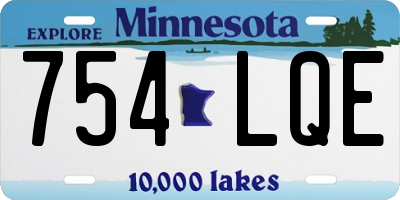 MN license plate 754LQE