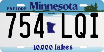 MN license plate 754LQI