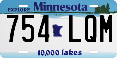 MN license plate 754LQM