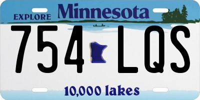 MN license plate 754LQS