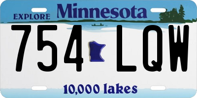 MN license plate 754LQW