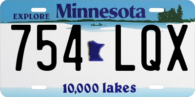 MN license plate 754LQX