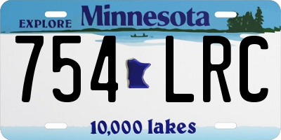 MN license plate 754LRC