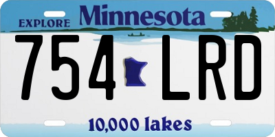 MN license plate 754LRD