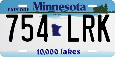 MN license plate 754LRK