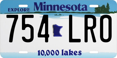 MN license plate 754LRO
