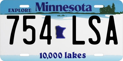 MN license plate 754LSA
