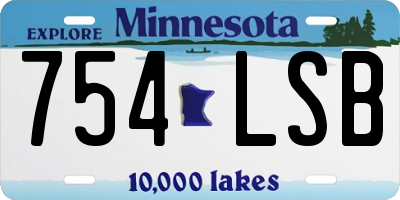 MN license plate 754LSB