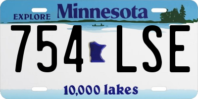 MN license plate 754LSE