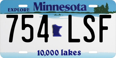 MN license plate 754LSF