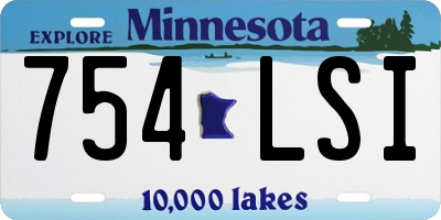 MN license plate 754LSI
