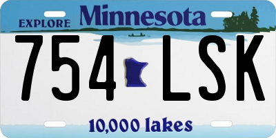 MN license plate 754LSK
