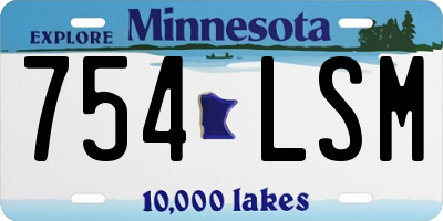 MN license plate 754LSM