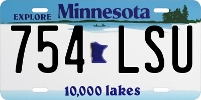 MN license plate 754LSU