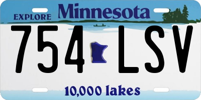 MN license plate 754LSV