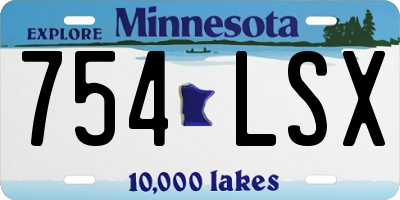 MN license plate 754LSX