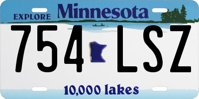 MN license plate 754LSZ