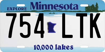 MN license plate 754LTK