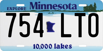 MN license plate 754LTO